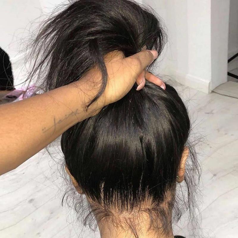 360 Hd Transparent Lace Front Wigs Straight Human Hair Pre Plucked with Baby Hair - Superlovehair